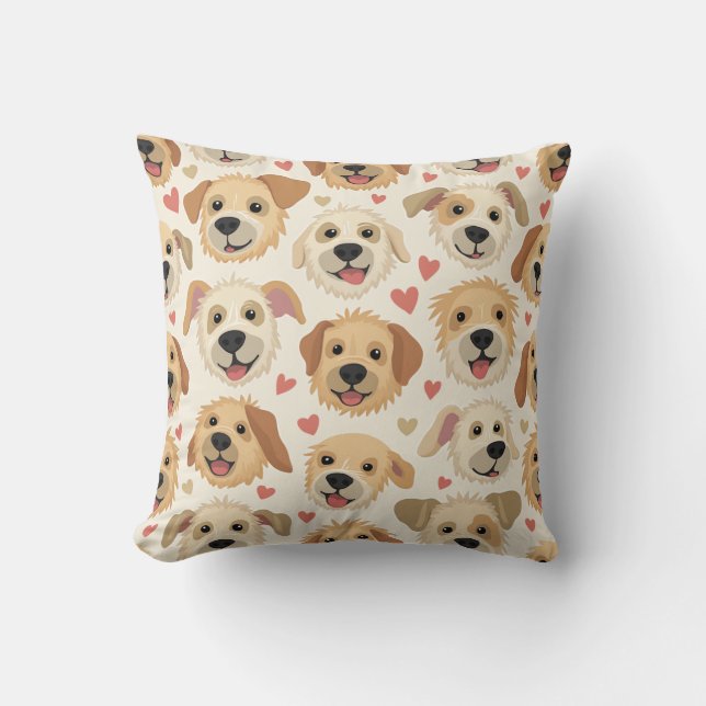 Esta é uma almofada de travesseiro para cães. (Frente)