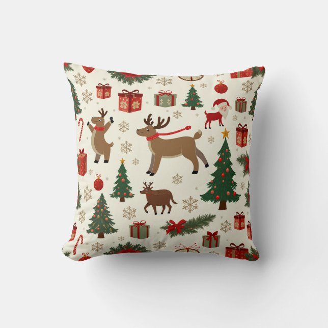 Esta é uma almofada de travesseiro para o natal. (Frente)