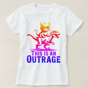 Esta é uma Camiseta Divertida de Gato Montando Din