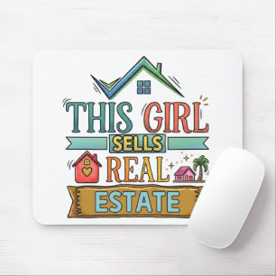 Esta Garota Vende Imóveis Mouse Pad Divertido Corr