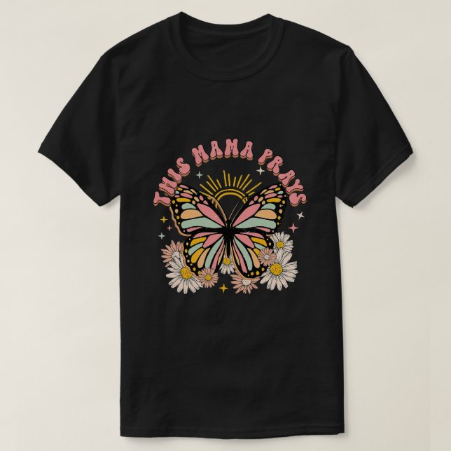 Esta Mamãe Preza Camisa Hippie Sinal de Paz (Frente do Design)