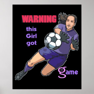 Esta menina obteve o poster do jogo (futebol)