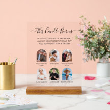 Esta Mesa de Acrílico com Memorial de Casamento co