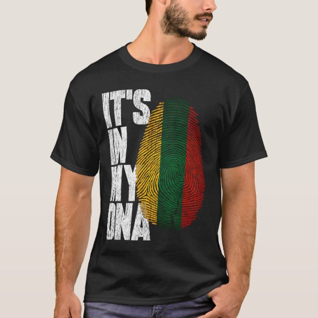 Está no meu DNA - Camisa lituana Orgulhosa Hispâni (Frente)