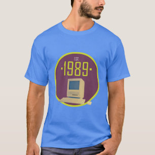 Estabelecido 1989 - T-shirt retro do computador