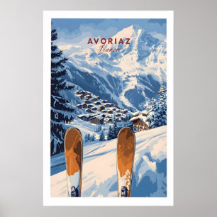 Estação de Esqui Avoriaz Impressão Alpes Franceses