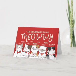 Estação para ser Meowwy   Cartões de natal engraça