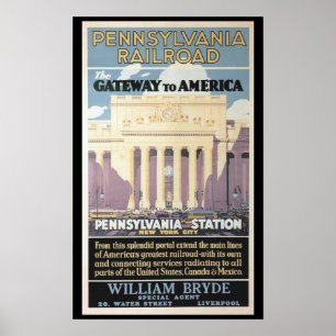 Estação Penn,Gateway To America 1929 Poster Impres