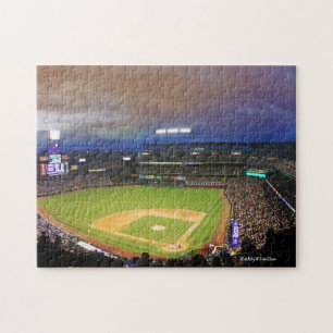Estádio de baseball - Quebra-cabeça 11x14 com caix