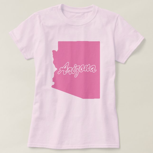 Estado da Camiseta em forma de Arizona (Frente do Design)