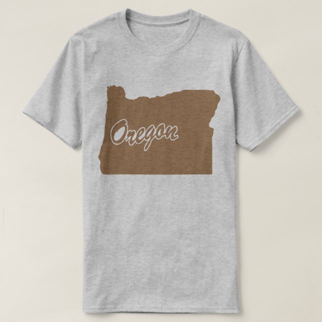 Estado Da Camiseta Em Forma De Oregon (Frente do Design)