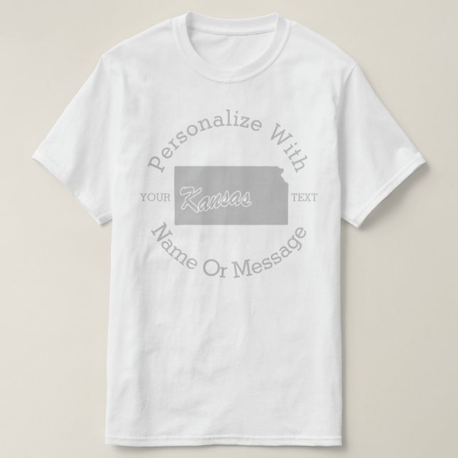 Estado da camiseta PERSONALIZADA Kansas (Frente do Design)