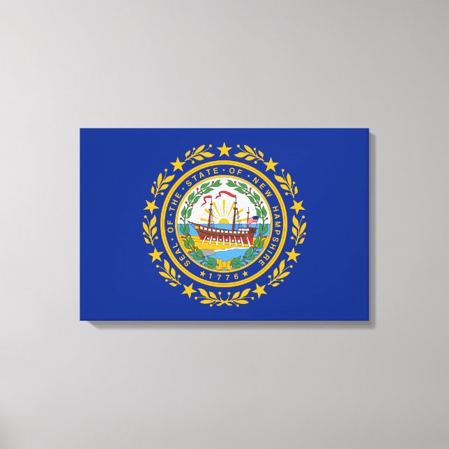 Estado de bandeira de New Hampshire Canvas Print (Frente)