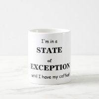 Estado de caneca de café da exceção