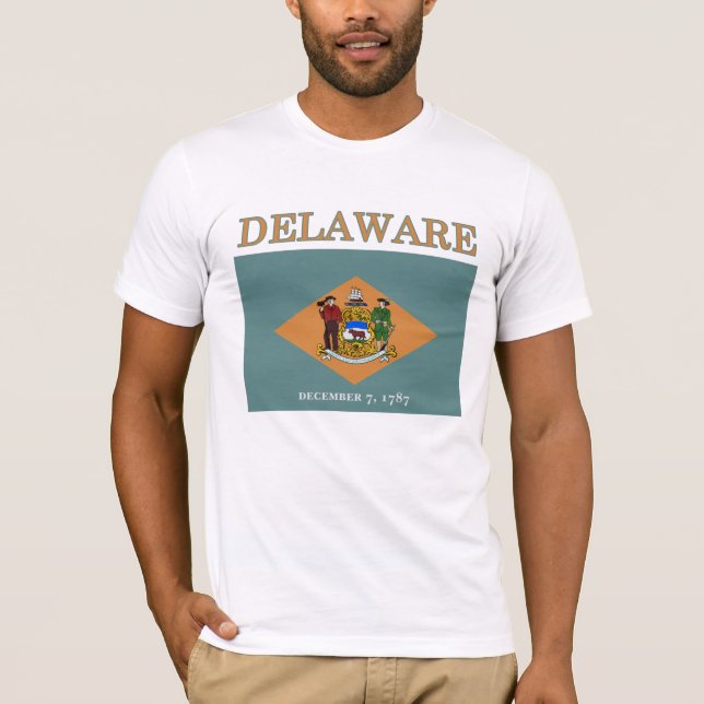 Estado de Delaware Flag Bella Canvas T-shirt (Frente)