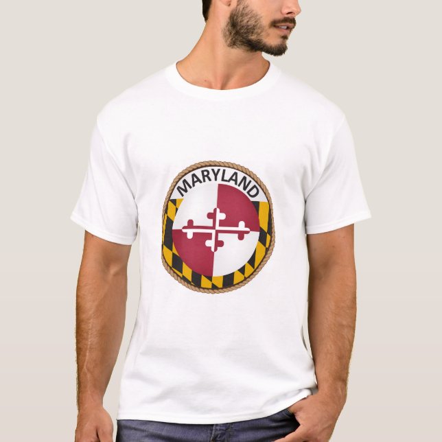 Estado de Maryland Bandeira Selo T-Shirt (Frente)