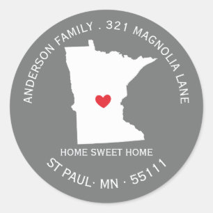 Estado de MINNESOTA Etiqueta de novo endereço re