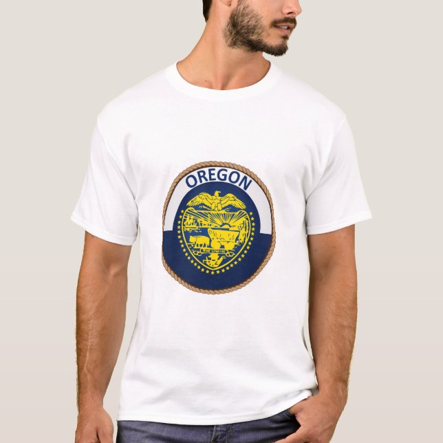 Estado de Oregon Flag Seal T-Shirt (Frente)
