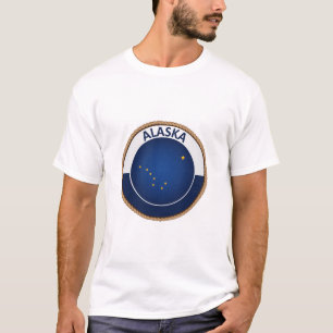 Estado de t-shirt do selo da bandeira de Alaska