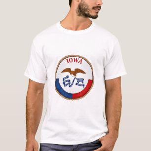 Estado de t-shirt do selo da bandeira de Iowa