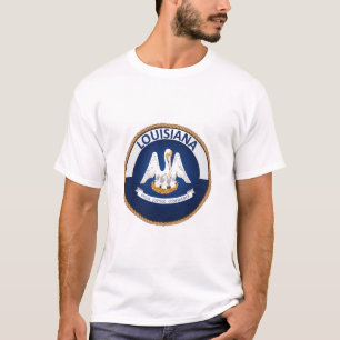 Estado de t-shirt do selo da bandeira de Louisiana