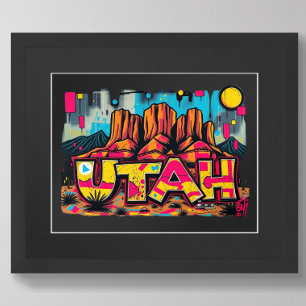 Estado de Utah USA murmurmural art Poster
