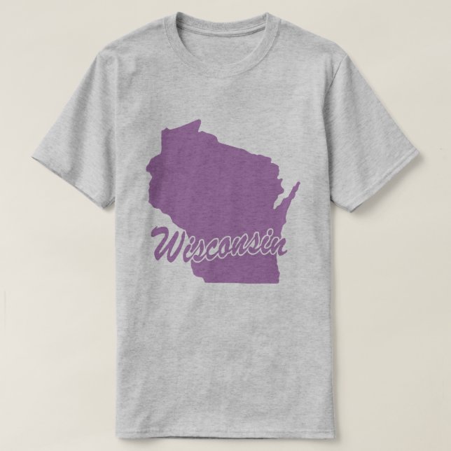 Estado De Wisconsin Shape T-shirt (Frente do Design)
