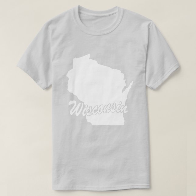 Estado De Wisconsin Shape T-shirt (Frente do Design)