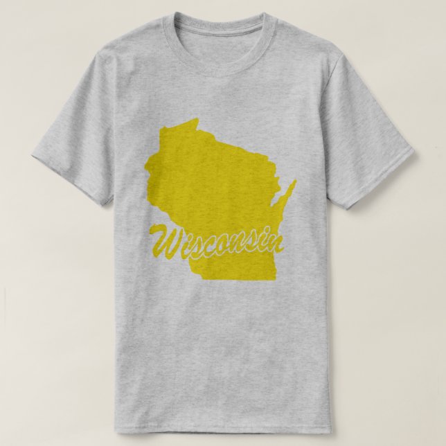 Estado De Wisconsin Shape T-shirt (Frente do Design)