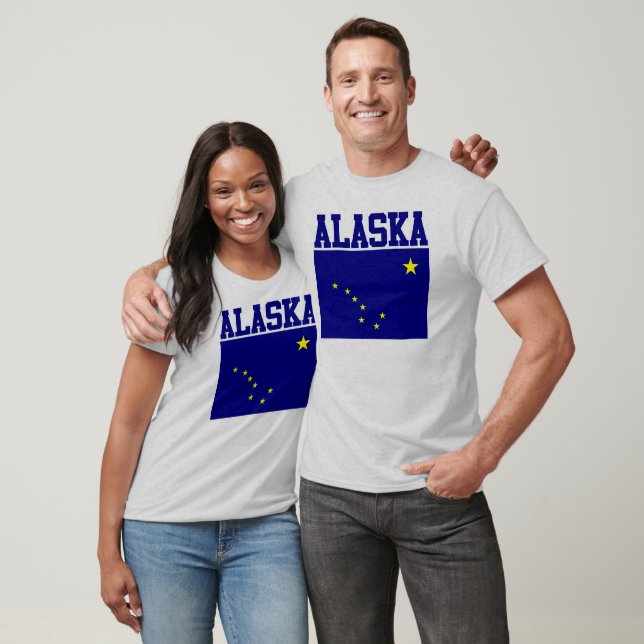 Estado do Alasca Sinalizador T-Shirt (Unissex)