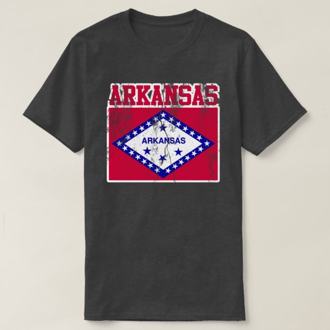 Estado do Arkansas Flag T-Shirt (Frente do Design)