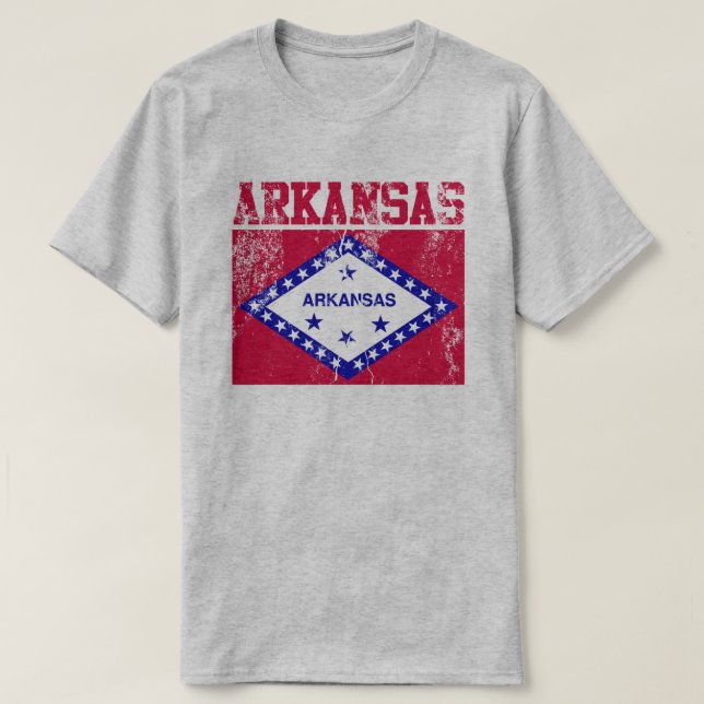 Estado do Arkansas Flag T-Shirt (Frente do Design)