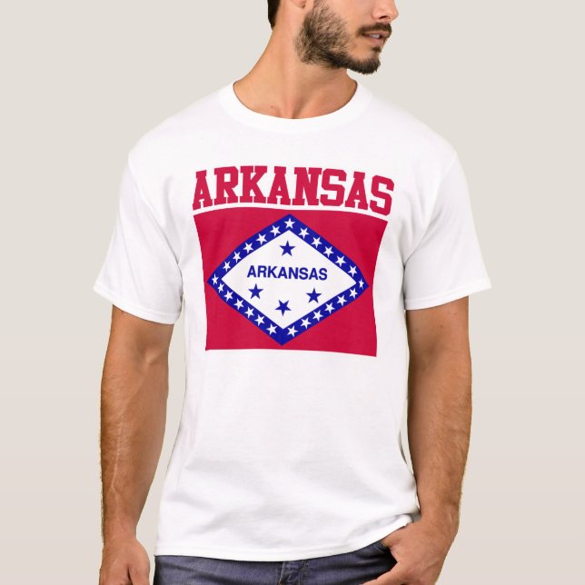 Estado do Arkansas Flag T-Shirt (Frente)