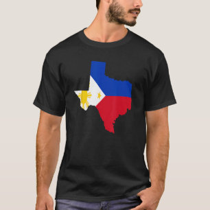 Estado do Texas Filipinas Bandeira Camisa Filipino
