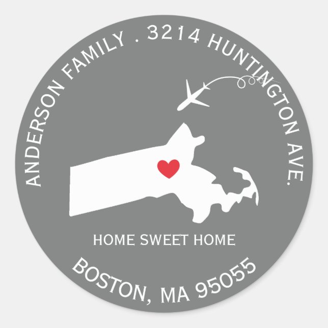 Estado MASSACHUSETTS | Novo adesivo de etiquetas d (Frente)