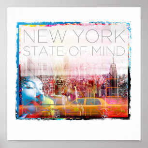 Estados de Nova Iorque do poster 12" da mente X12