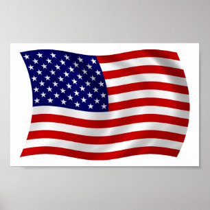 Estados Unidos da América (EUA) Flag Poster Impre