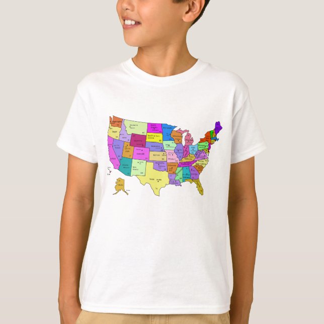 Estados Unidos - Mapa de T-Shirt (Frente)