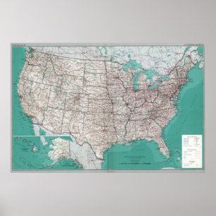 Estados Unidos Maps, Poster de Mapa de Estradas Im