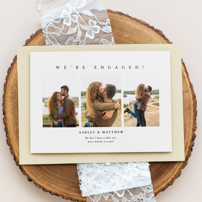 Estamos Anúncio de Engajamento de Foto Minimalista (Criador carregado)