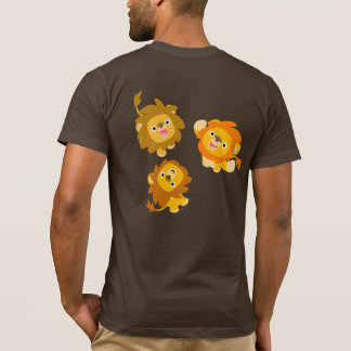 "Estamos aqui!" Bela Cartoon Leões T-shirt (trasei