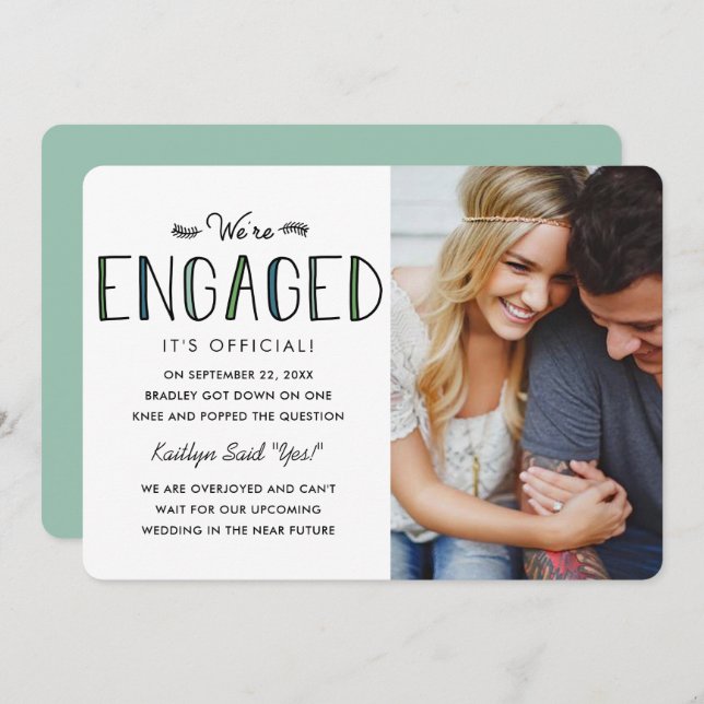 Estamos comprometidos | Anúncio de Noivado (Frente/Verso)