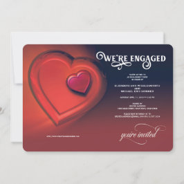 Estamos engajados, dois corações, Convite de festa