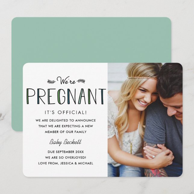 Estamos grávidas | Anúncio de gravidez (Frente/Verso)