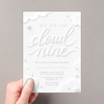 Estamos na Nona Nuvem Convite de Chás de Bebê Nuve