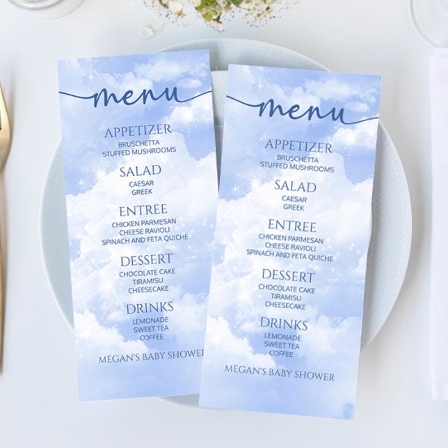 Estamos No Menu de Comida Azul Nine Chá de fraldas (Criador carregado)