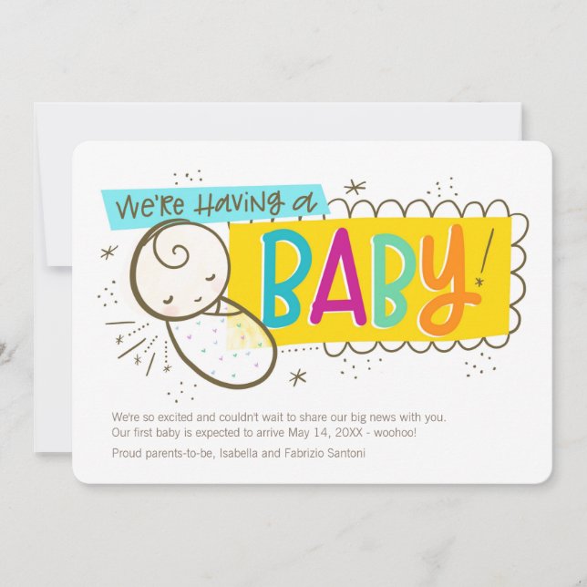 Estamos tendo um bebê, anúncio de gravidez (Frente)