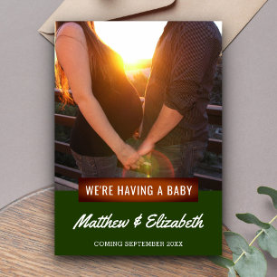 Estamos tendo um bebê   Anúncio de Gravidez de Fot
