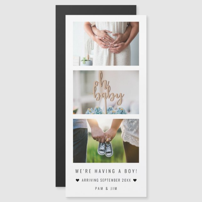 "Estamos tendo um menino!" Fotos de lançamento do  (Frente/Verso)