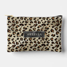 Estampa de Animal Leopardo Com Folha de Faux Preto